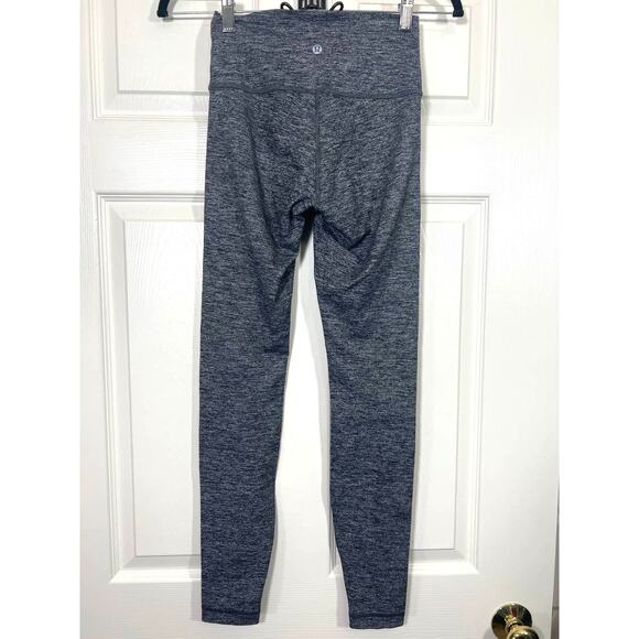 Lululemon Wunder Under High Rise 7/8 Tight Heathered Black Legging size 4 - Picture 4 of 9